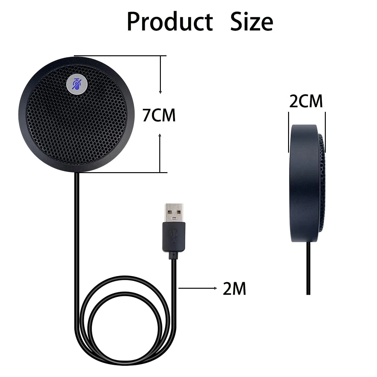Microfono USB per Computer, microfono USB per conferenze, pulsante di silenziamento con indicatore LED, Mic a condensatore omnidirezionale per videoconferenze, Plug&Play per PC, laptop,