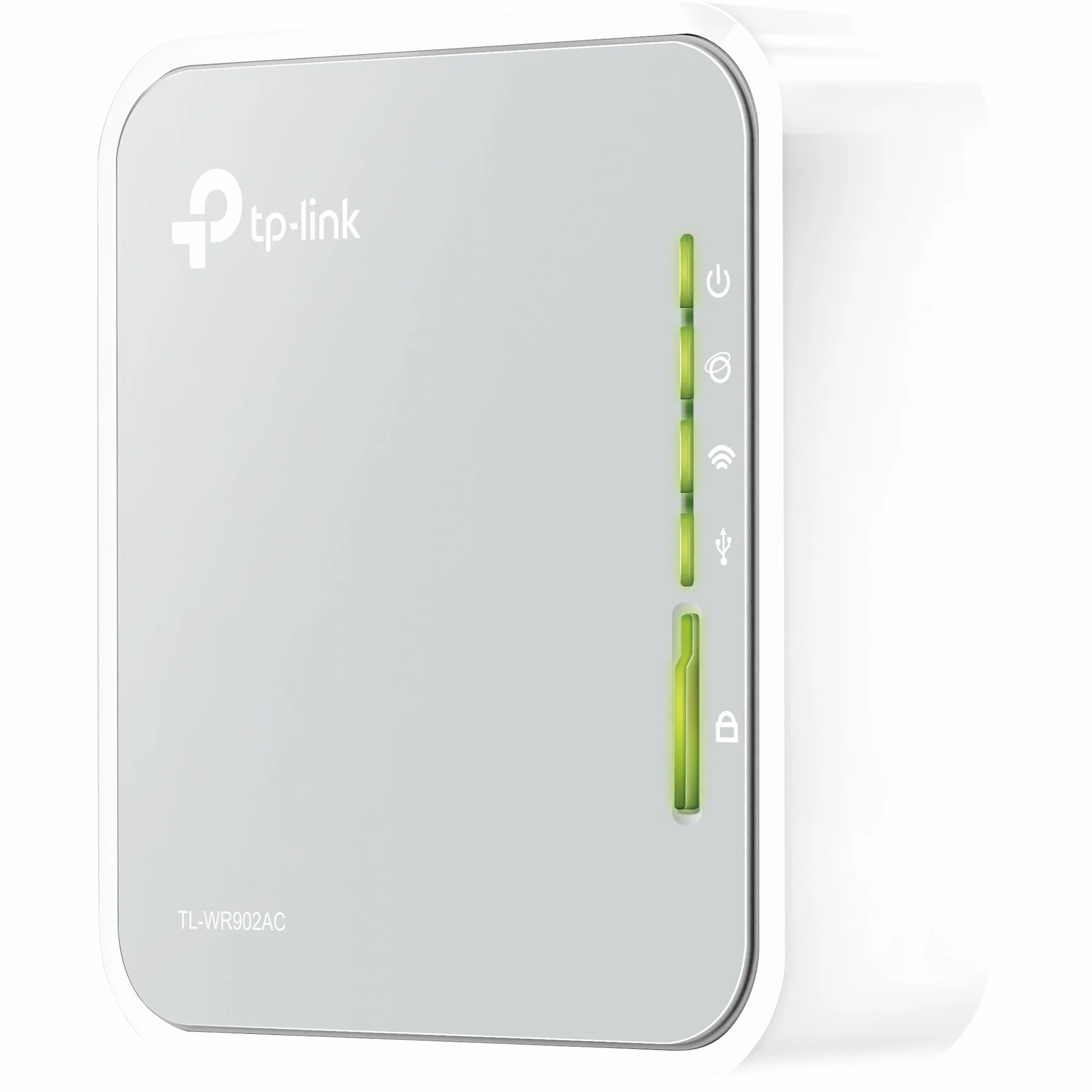 TP-Link Nano router WLAN TL-WR902AC AC750 (433 Mbit/s (5 GHz) +300 Mbit/s (2,4 GHz) (portatile, punto di accesso, adattatore TV, ripetitore, router, client, media, server FTP), bianco/grigio