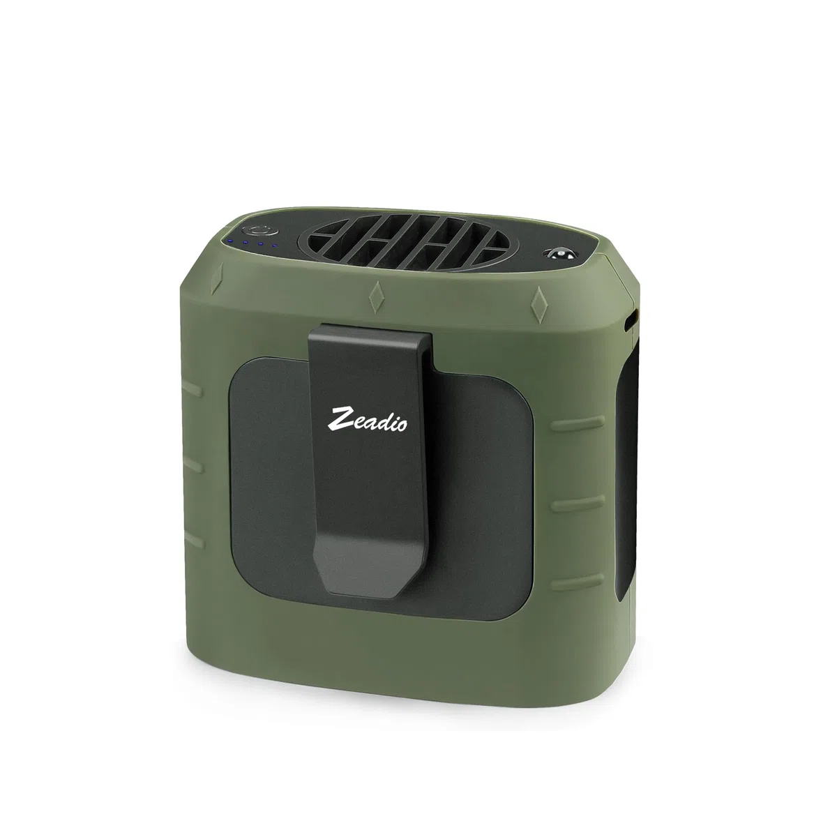 Zeadio - Ventilatore portatile con clip per cintura, 3 velocità, 10000 mAh, indossabile come collana, senza mani, con funzione di illuminazione per vampate di calore, per casa, ufficio, viaggi, sport
