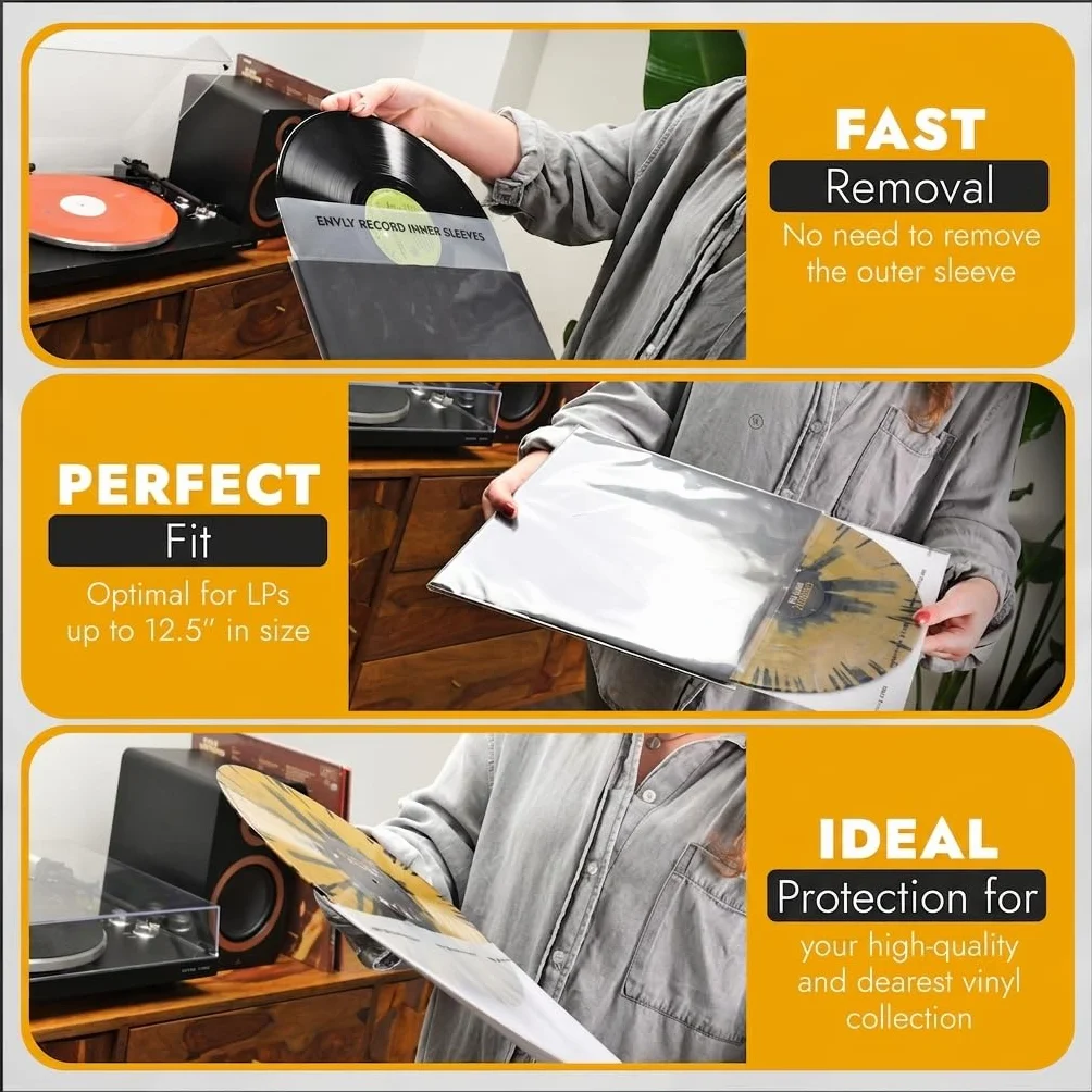 Custodie interne per dischi in vinile (50 pezzi) | carta di riso | antistatica (12")