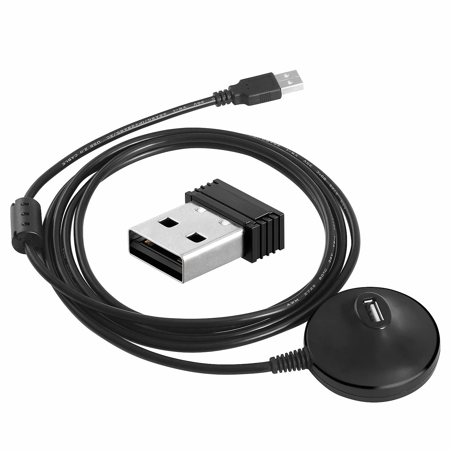 CooSpo ANT+ USB Stick Dongle Ricevitore Adattatore con Cavo di Estensione 6.56Ft per Zwift Bike Trainers BKOOL/TacX/Rouvy/Elite/PerfPRO Studio/Rouvy/Virtual Runner