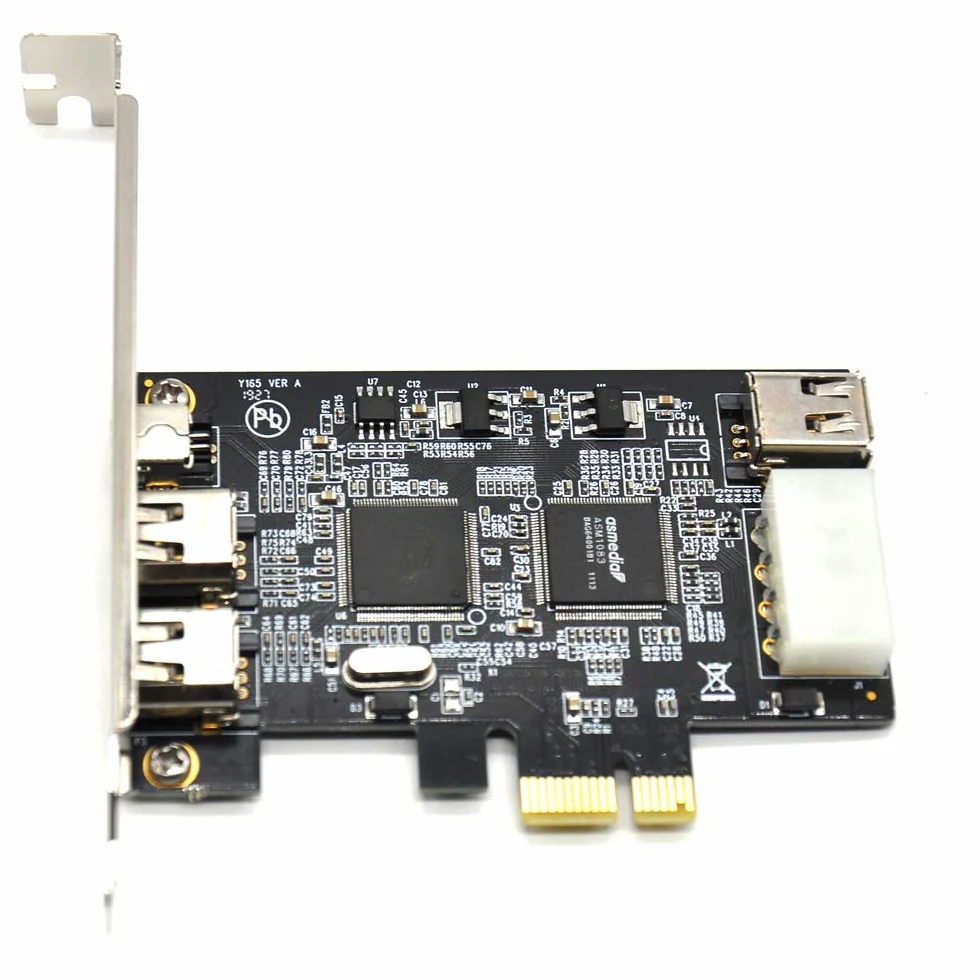 Padarsey Scheda PCIe Firewire per Windows 10, PCI Express IEEE 1394 a 4 porte (3 x 6 pin e 1 x 4 pin), adattatore Firewire 800 1394a per Windows 7/8/Mac OS con supporto discreto e
