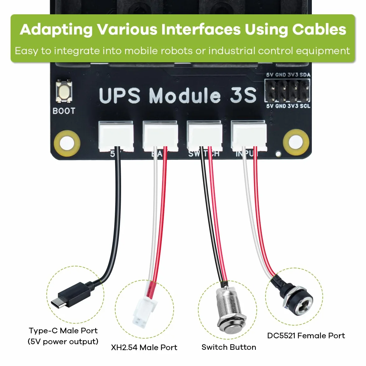 Modulo UPS LAFVIN 3S Modulo di Alimentazione Ininterrotta per Raspberry Pi/Jetson Nano Supporta Ricarica e Uscita di Alimentazione Contemporaneamente 3S & 5V 5A Output
