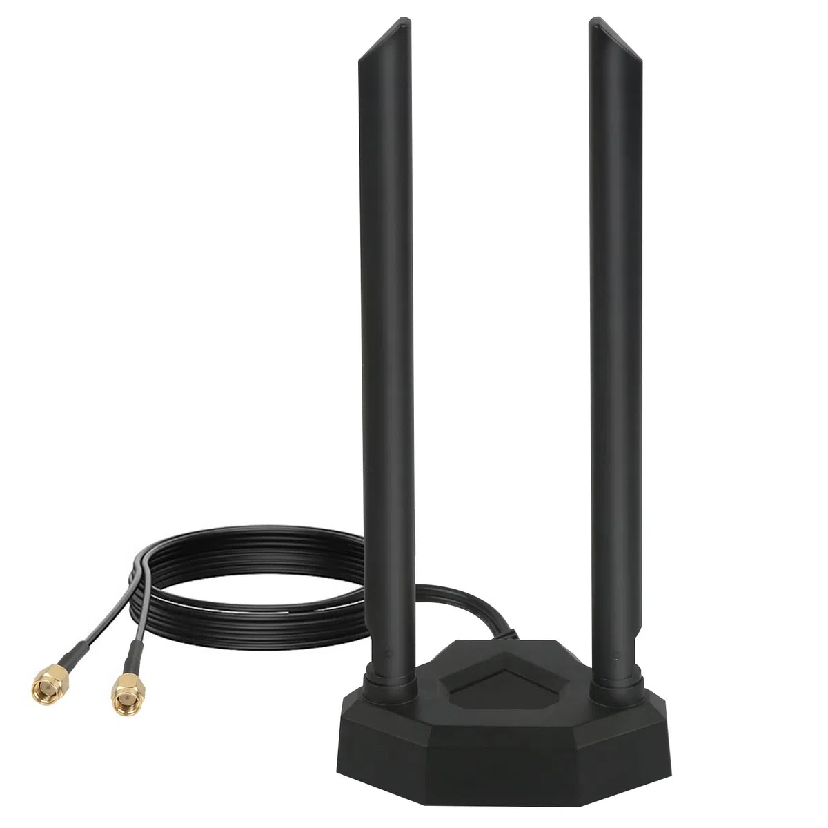 Antenna WiFi 8dBi Dual Band 2,4 GHz 5 GHz 5,8 GHz Connettore RP-SMA con Base Magnetica Compatibile con Router WLAN, Schede Madri PCI, Router Wireless, Moduli Bluetooth