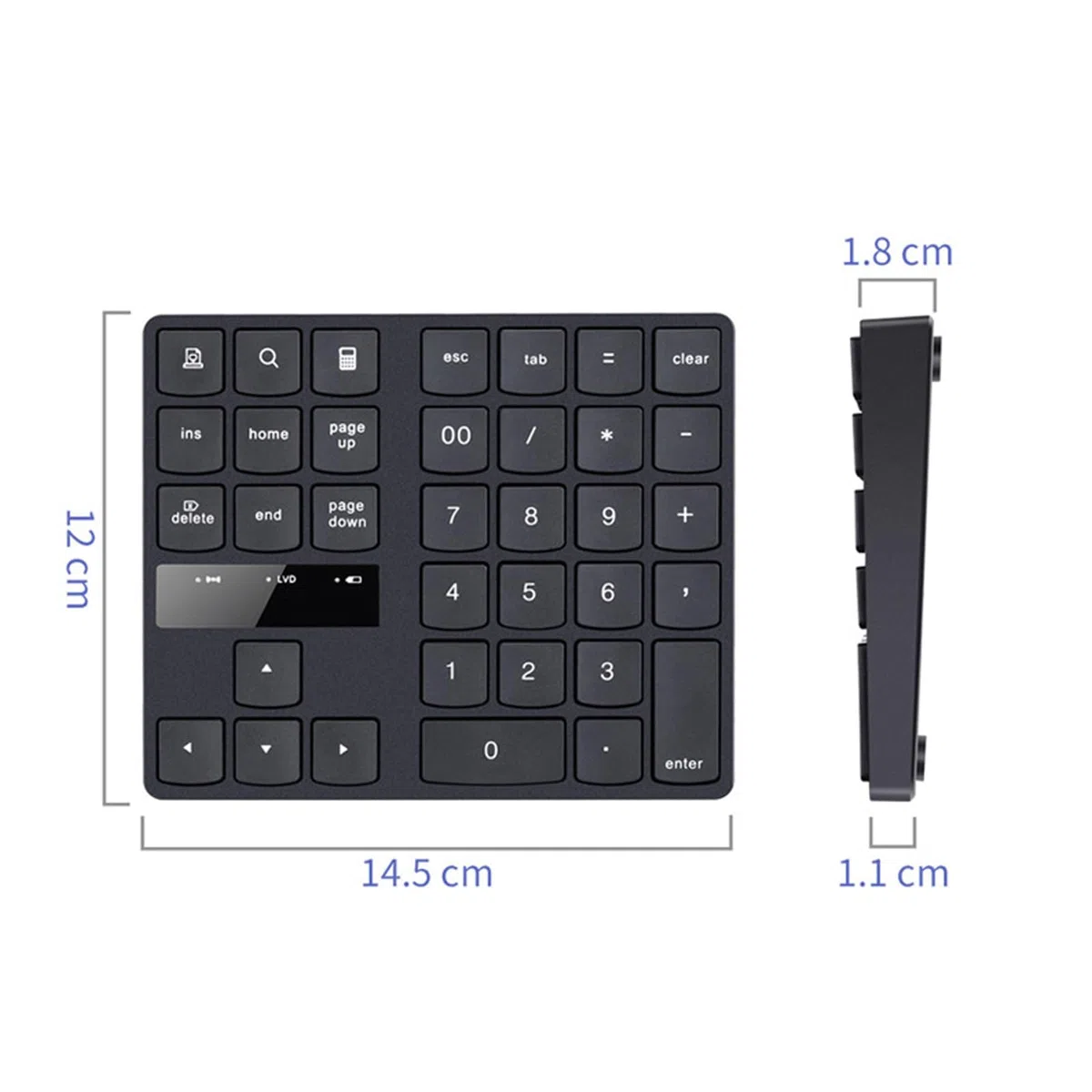 Tastierino numerico wireless Mini tastiera ricaricabile con tastierino numerico a 35 tasti per PC desktop portatile