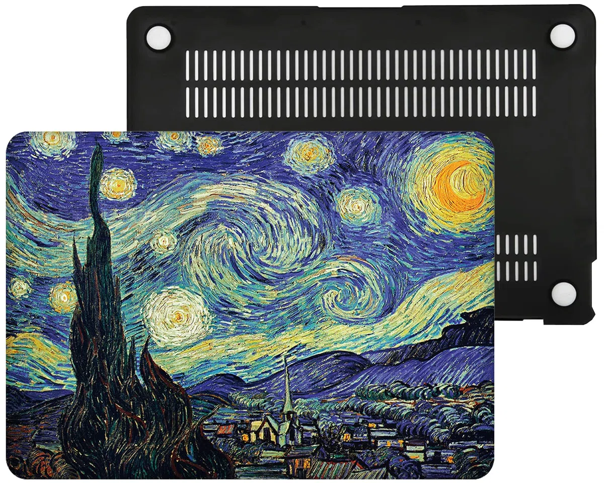 Custodia Rigida Compatibile con MacBook Air 13 Pollici 2017-2010 Release A1466/A1369,Plastica Case Cover & EU Tastiera Cover & Screen Protecto,Notte Stellata 1