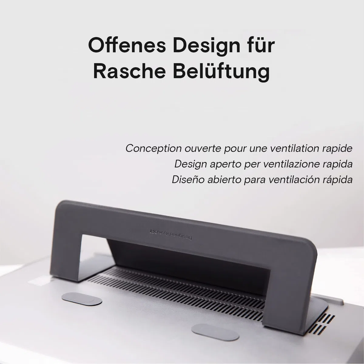 MOFT Invisible Airflow Supporto per laptop con design aperto per dissipazione del calore, doppio angolo regolabile, riutilizzabile e senza residui, compatibile con laptop fino a 16 pollici (nero)