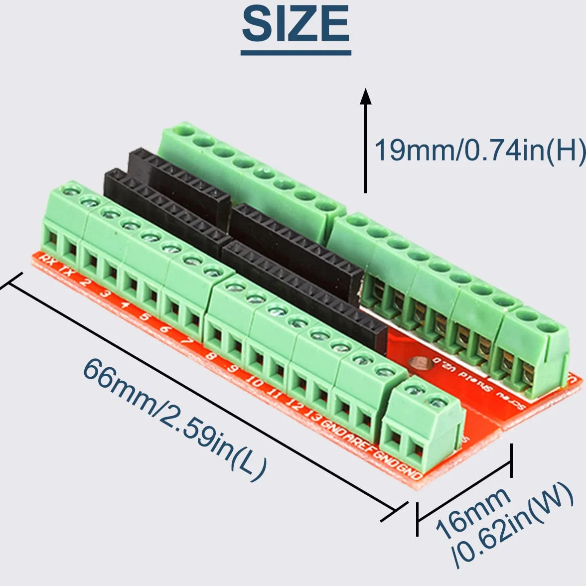 2PACK Vite Shield V2 Morsettiera Scheda di Espansione Impilabile (Doppio Supporto) per Arduino UNO R3 con Jump Wire