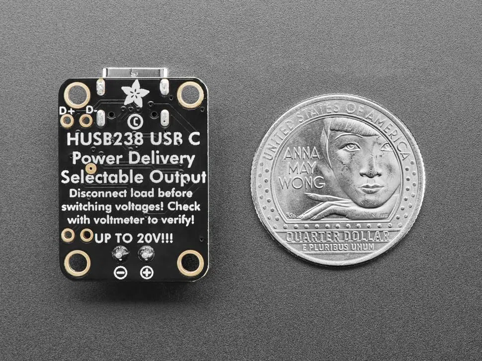 Adafruit USB Type C Power Delivery Dummy - I2C o Switchable - HUSB238 - Stemma QT/Qwiic, 5991