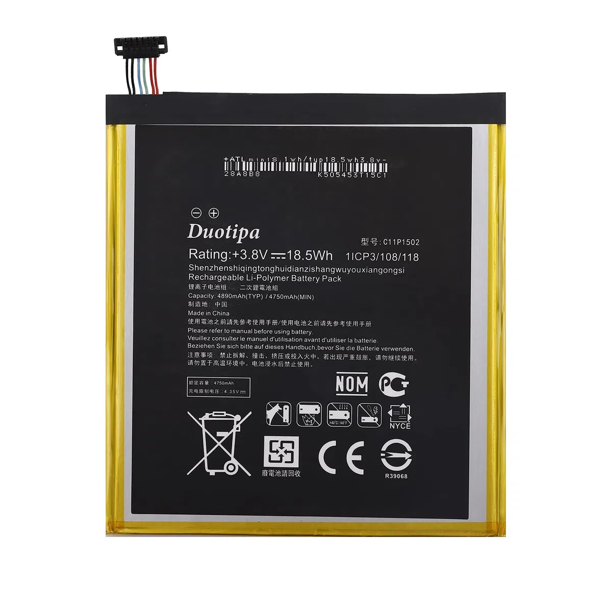 Duotipa Batteria di ricambio C11P1502 compatibile con ZenPad 10 10.1 Z300C Z300M Z300CG Z300CL P023 P01T batteria con attrezzi