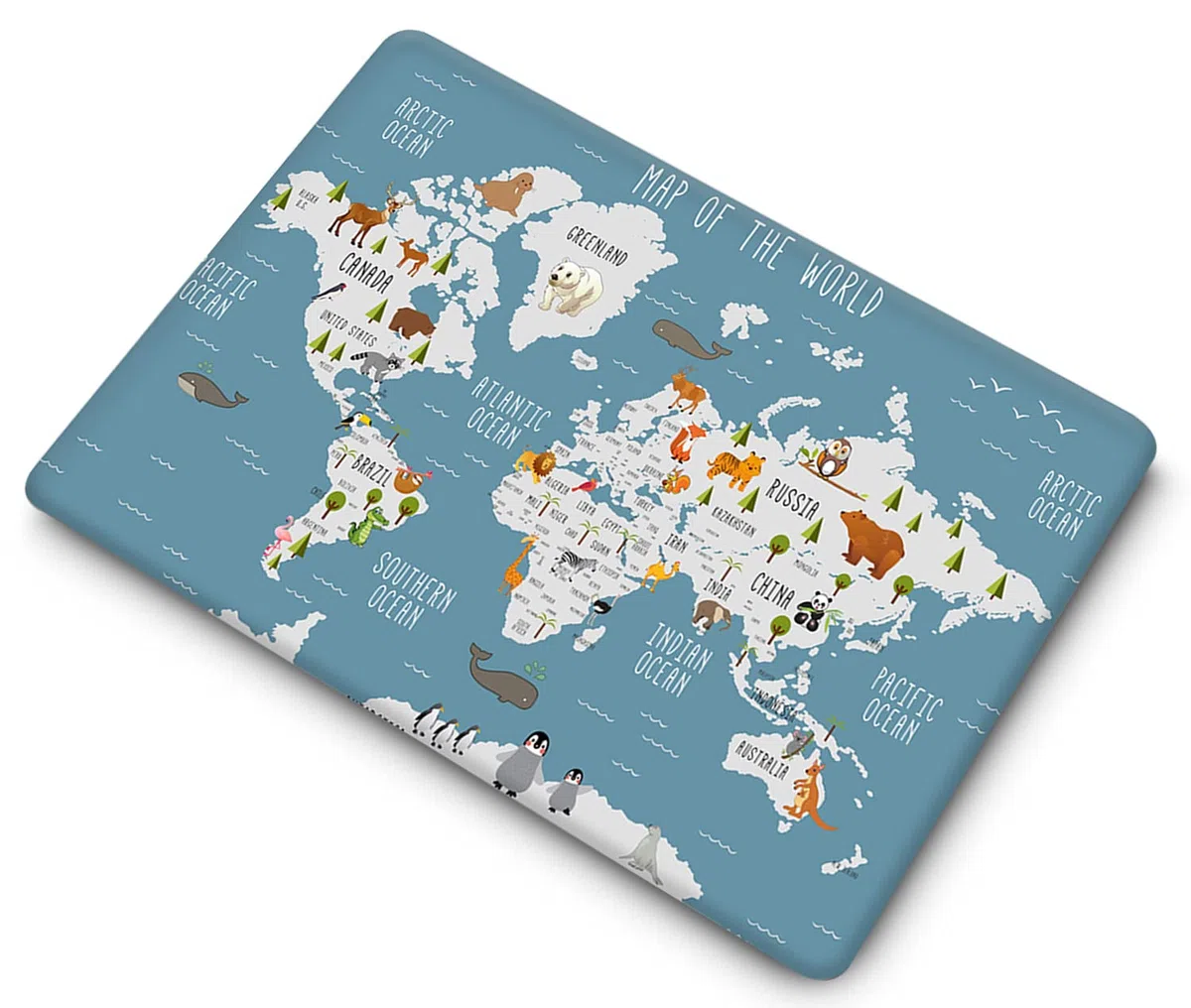 Custodia per Nuovo Macbook Air 13 pollici 2020 2019 2018 Pubblicazione Modello A1932 A2179 A2337 M1 con display Retina e Touch ID, Copertina Rigida in Plastica Protettiva, Mappa del mondo