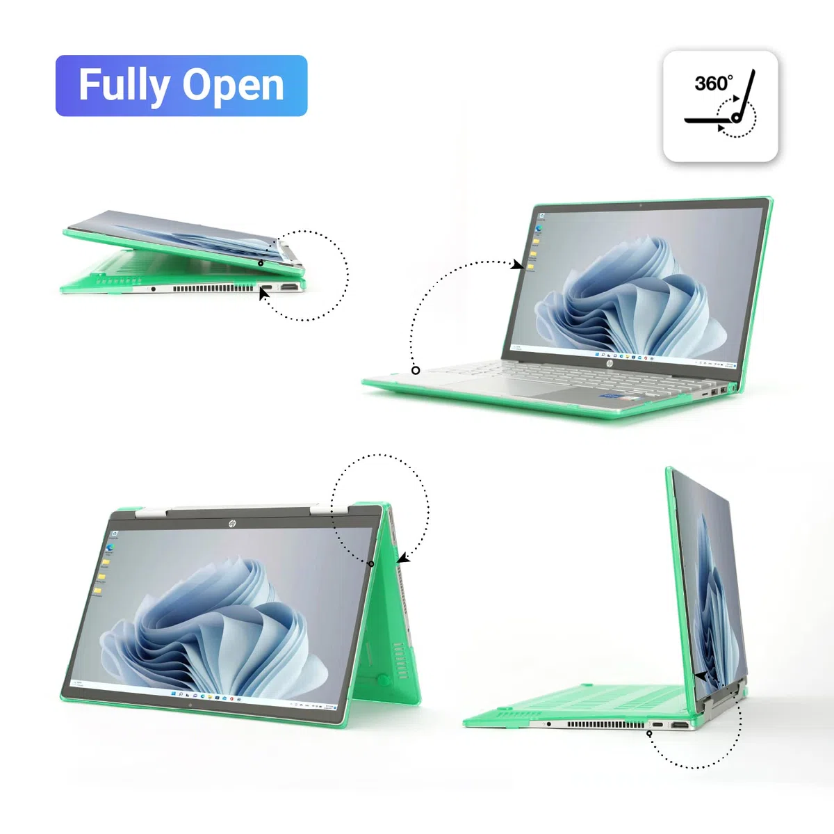 mCover - Custodia rigida compatibile con HP Pavilion X360 14-EKxxxx serie 2-in-1 convertibile per laptop e PC, trasparente