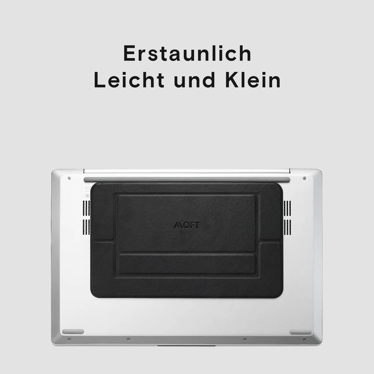 MOFT Invisible Airflow Supporto per laptop con design aperto per dissipazione del calore, doppio angolo regolabile, riutilizzabile e senza residui, compatibile con laptop fino a 16 pollici (nero)