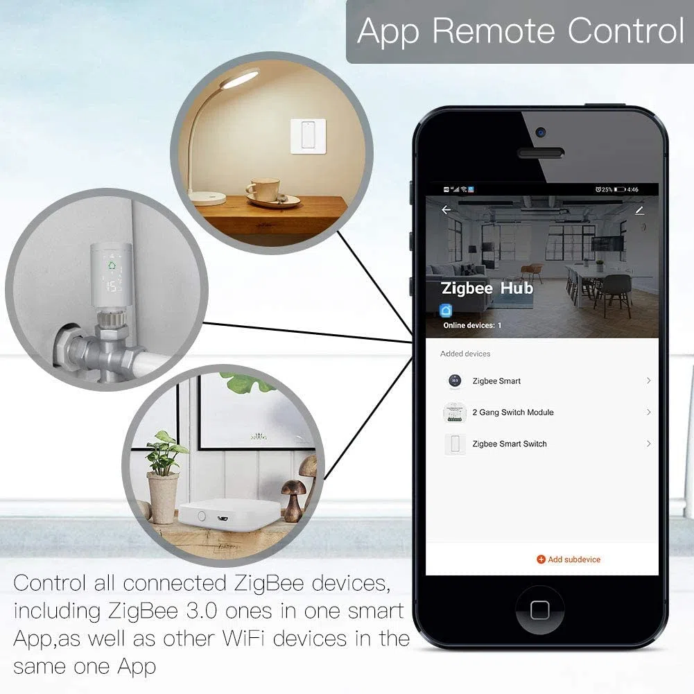 MOES Home Bridge per ZigBee, Gateway Hub Smart Life App Telecomando Wireless con Alexa Google Home