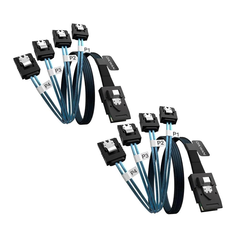 Cavo interno da mini SAS a SATA (SFF-8087 a SATA in avanti, 2 pezzi