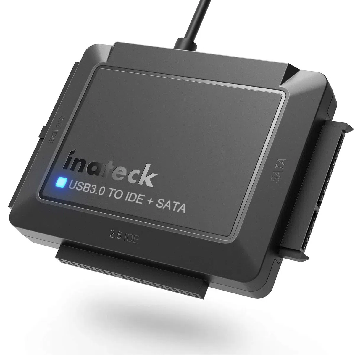 Inateck USB 3.0 a IDE/SATA Lettore di Dischi rigidi Esterni Applicabile a HDD/SSD da 2,5"/3,5", Adattatore da IDE a USB con Alimentatore 12V/2A, SA03001