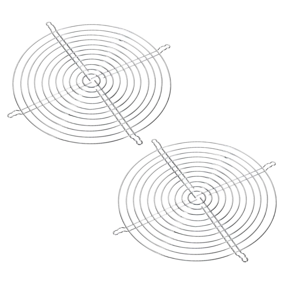 PATIKIL 250mm Ventola Dito Griglia, 2pz Metallo Protezione con Vite, Argento