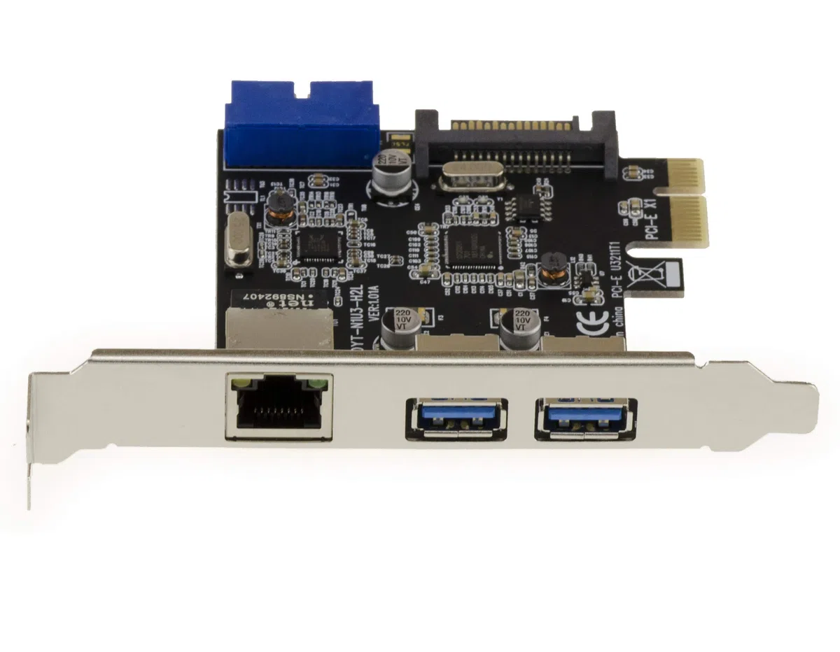 KALEA-INFORMATIQUE Scheda controller LAN PCIe to GIGABIT ethernet e USB 3.0, 2 porte esterne e 2 porte interne su connettore USB3 a 19 pin