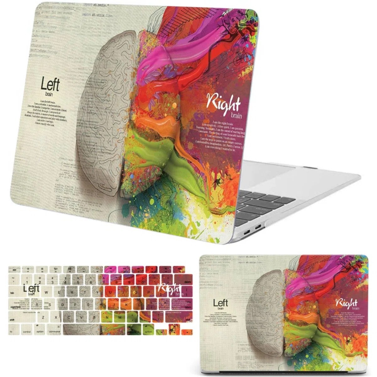 Custodia per MacBook Air 13/13,6 pollici (M4/M3/M2, modelli 2025-2021 A2681 3240 A3113), Caso Rigida in Plastica Grafica e Copritastiera, ideale per Lavoro e Viaggi, Menti creative