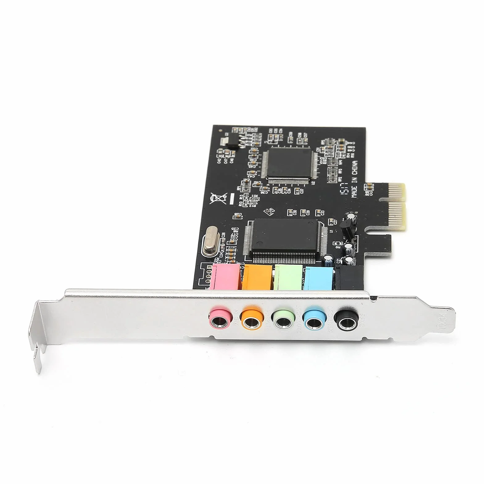Scheda Audio Stereo PCI-E 5.1, Scheda Audio Desktop, Hardware di Conversione del Segnale Audio Desktop Stereo a 6 Canali con CD Driver, Chip Audio Multicanale CMI8738 5.1, Adatto per Home Theater, Ecc