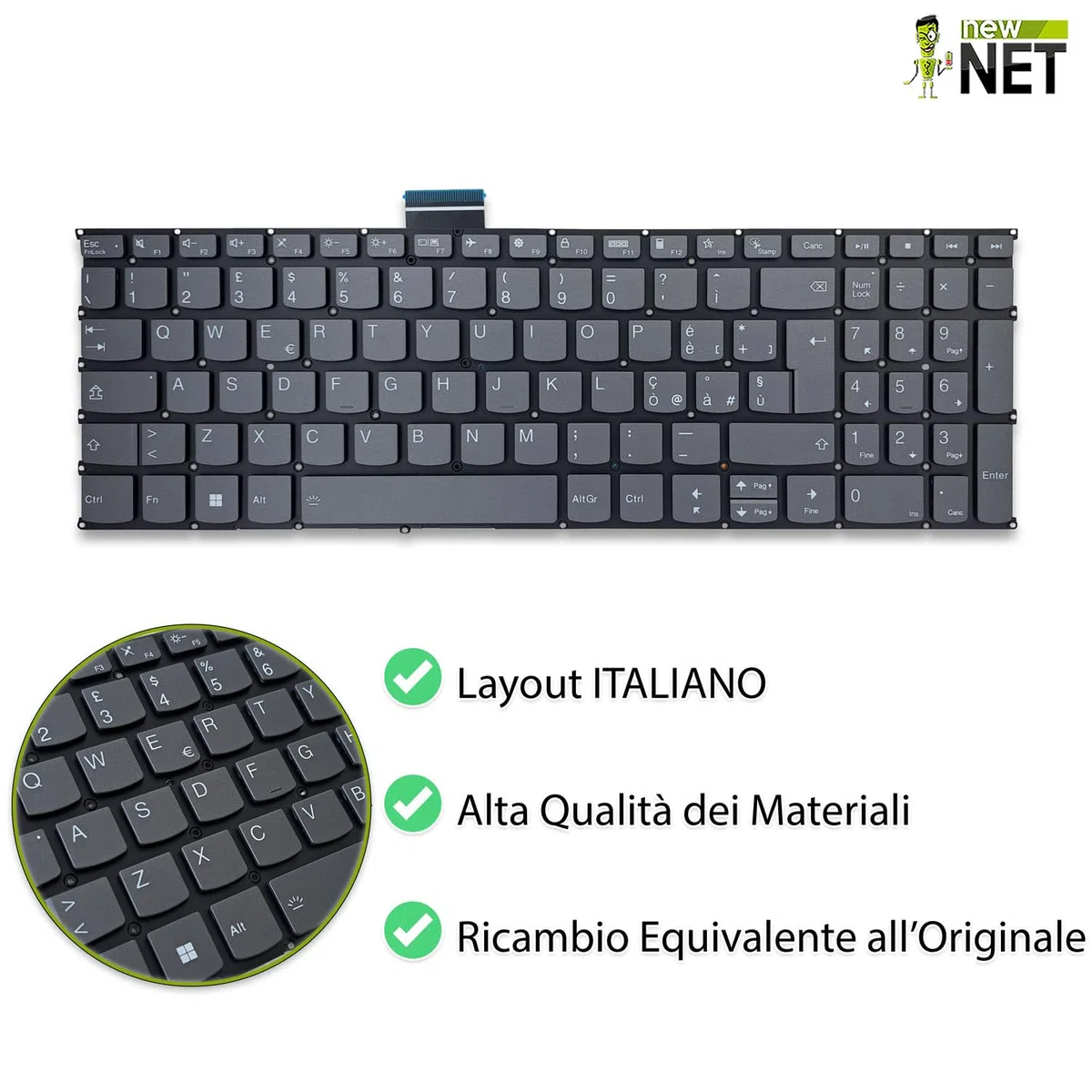 Tastiera Compatibile con Lenovo ThinkBook 15 G2 Are 20VG 15 G2 ITL 20VE Retroilluminata Layout ITA