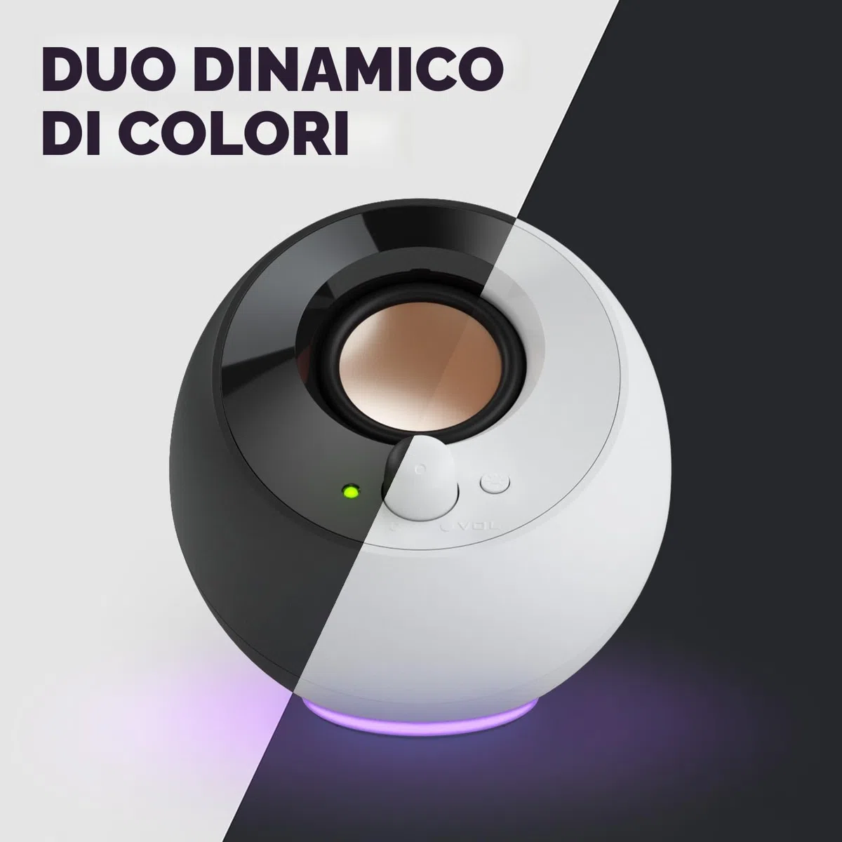 CREATIVE Pebble SE - Altoparlante PC minimalista 2.0 USB-C alimentato con illuminazione RGB, ingresso AUX da 3,5 mm, potenza RMS fino a 4,4 W per computer e computer portatili (bianco)