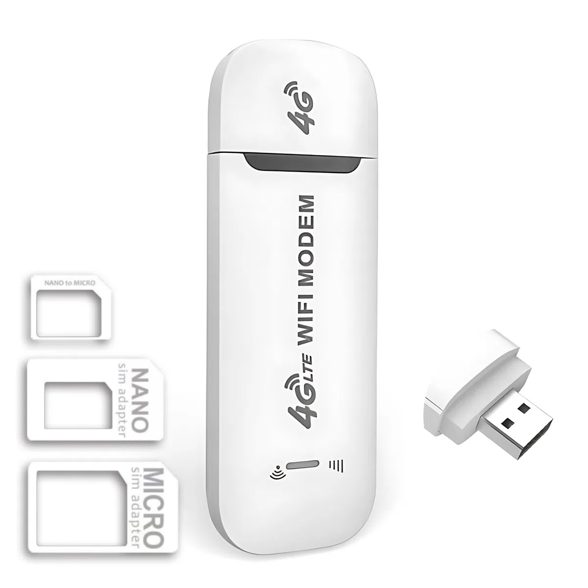 Modem Sim 4g LTE Wifi Portatile, Spina USB, Router Wireless con Supporto per Slot per Schede SIM, Supporto per Hotspot da Viaggio Portatile LTE B1/B3/B7/B8/B20/B38/B40/B41