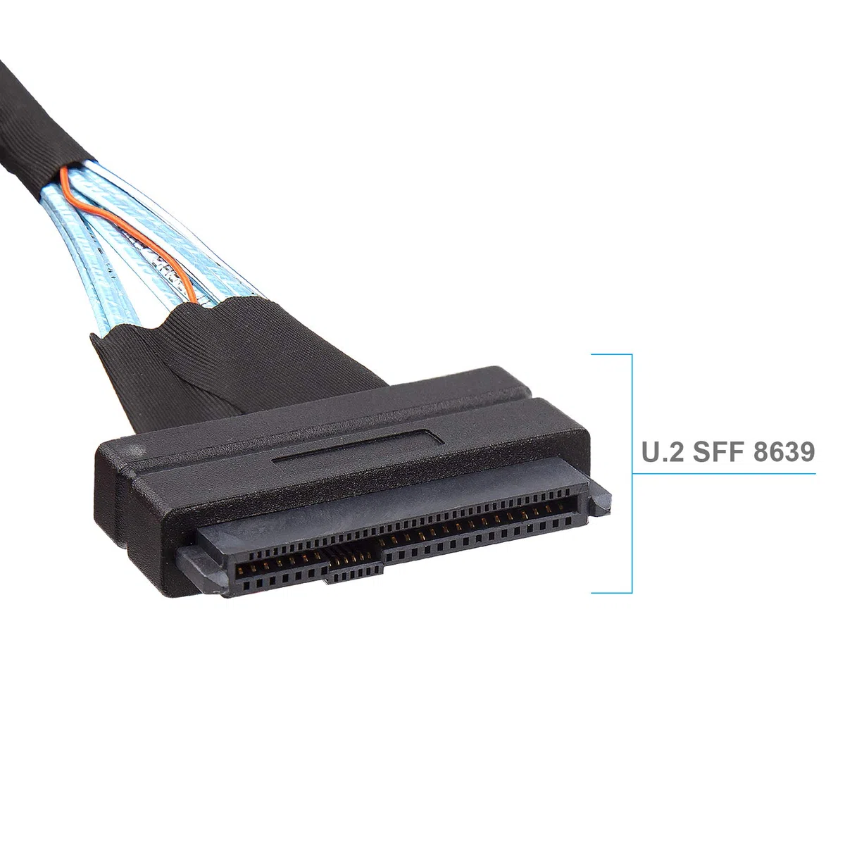 10Gtek 12G Internal Mini SAS SFF-8643 to U.2 SFF-8639 NVMe SSD Cable with 15 pin Male SATA Power Connector, PCIe 4.0, 85 Ohm, 3.3ft/1m