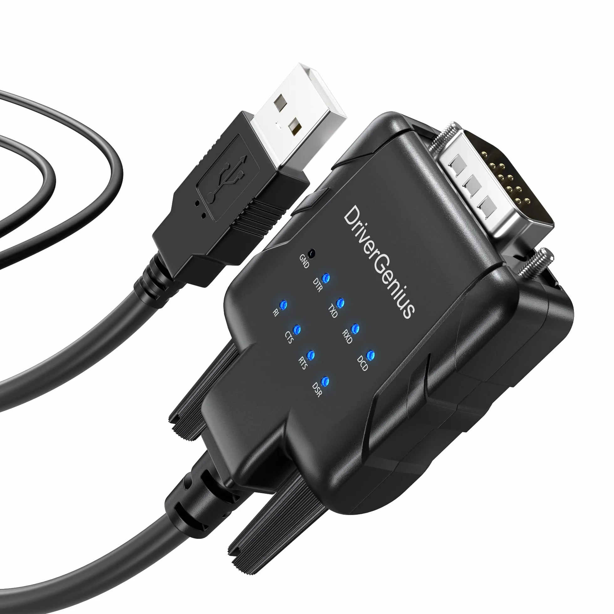 DriverGenius SerialPulseX Adattatore USB a Seriale RS232 con 9 LEDs per Comunicazione Automatica Windows 11 macOS Linux