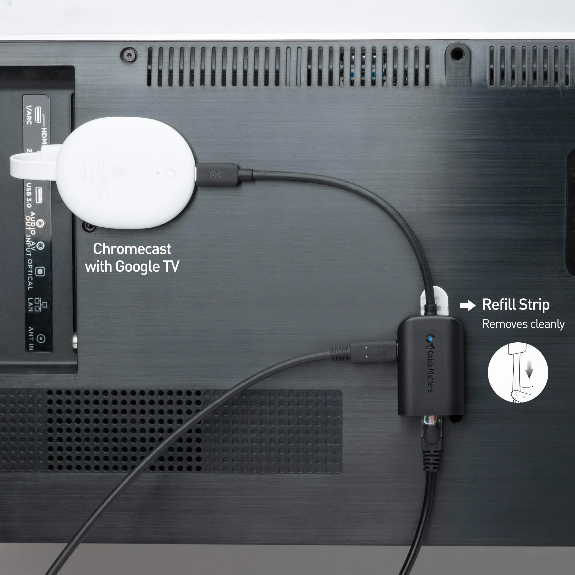 Cable Matters Adattatore da USB C a Gigabit Ethernet con ricarica da 100 W - Velocità Ethernet cablata fino a 480 Mbps per Chromecast con Google TV (versione Google TV Chromecast 2020), laptop e altro
