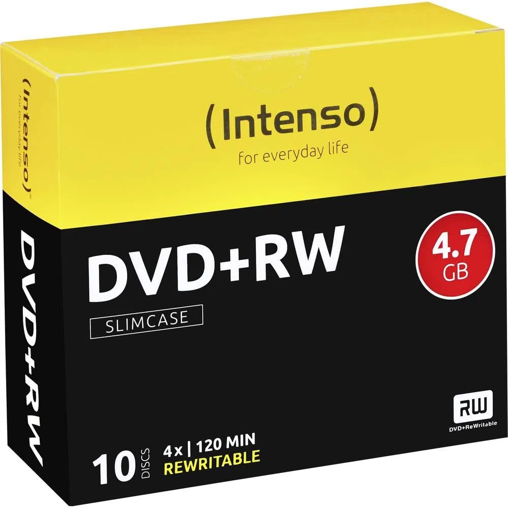 Intenso Dvd+RW Jewel Case - Confezione da 10 Dvd Vergini 4X Speed