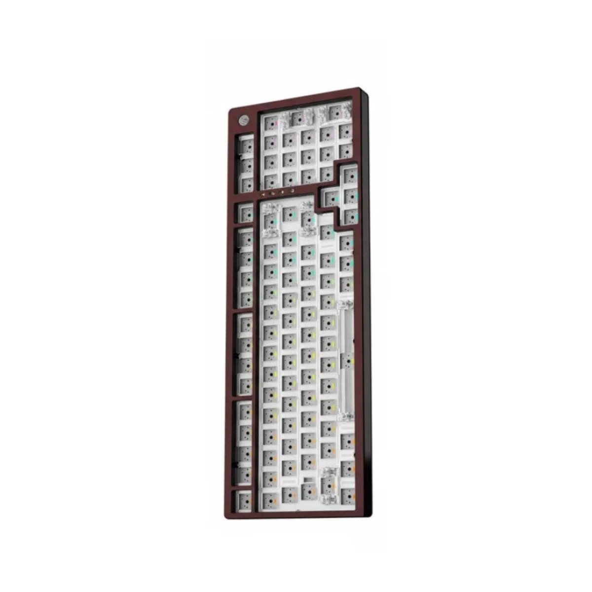 Gralara Tastiera Meccanica 75% con Rotella di Controllo Connessione Tri-Modale Kit Tastiera Base 75% Retroilluminazione RGB Periferica Computer per Scrivania, Burgundy 98