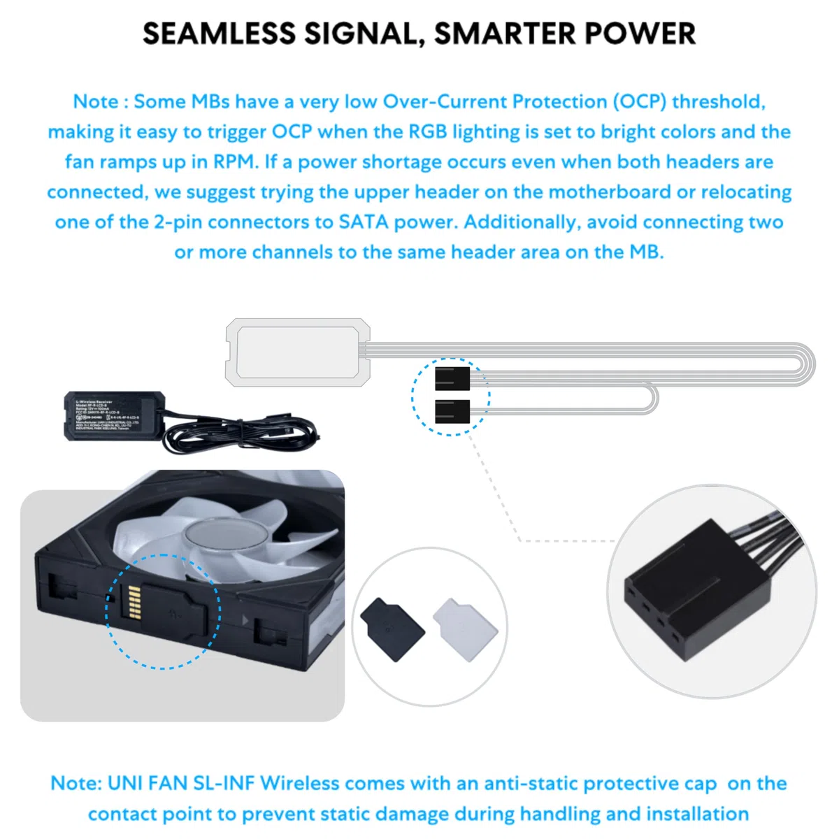 Lian Li UNI Fan SL-Infinity Wireless, confezione da 120, controllo del segnale wireless da 2,4 GHz, ventola ARGB, doppio specchio infinito, basso rumore, controller non incluso e richiesto, nero