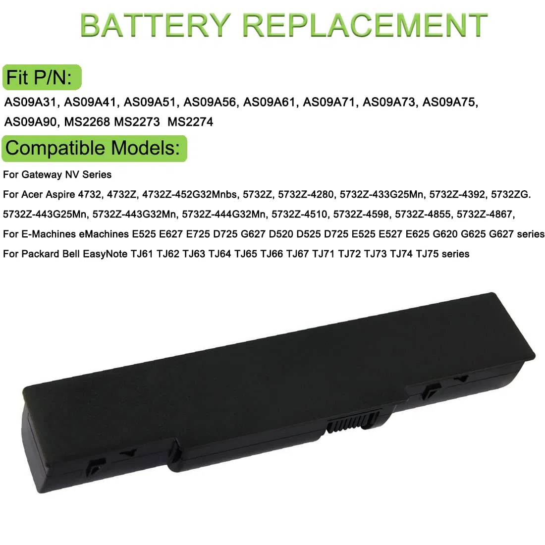 XITAIAN 10.8V 5200mAh AS09A31 AS09A41 AS09A51 Batteria di Ricambio per Packard Bell EasyNote TR81 TR82 TR83 TR85 TR86 TR87 MS2273