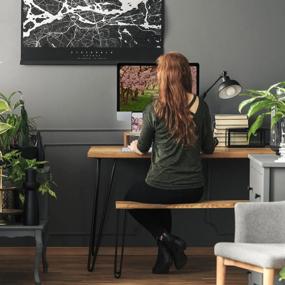 Relaxdays Supporto per Monitor, Rialzo per Schermo con 3 Scomparti, Stand per PC, HxLxP: 10,5x41x28 cm, Marrone Naturale