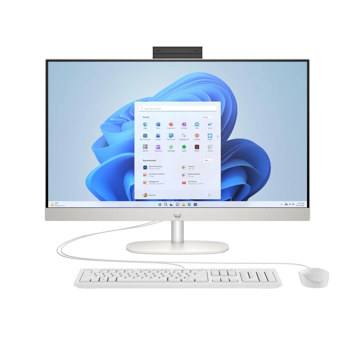 HP 27-cr0010sl All in One, Desktop, Intel i5 1334U, 16GB RAM, 512GB SSD, Intel Graphics, Display Non Touch, FHD Antiriflesso IPS, Webcam HD, Windows 11, Bianco
