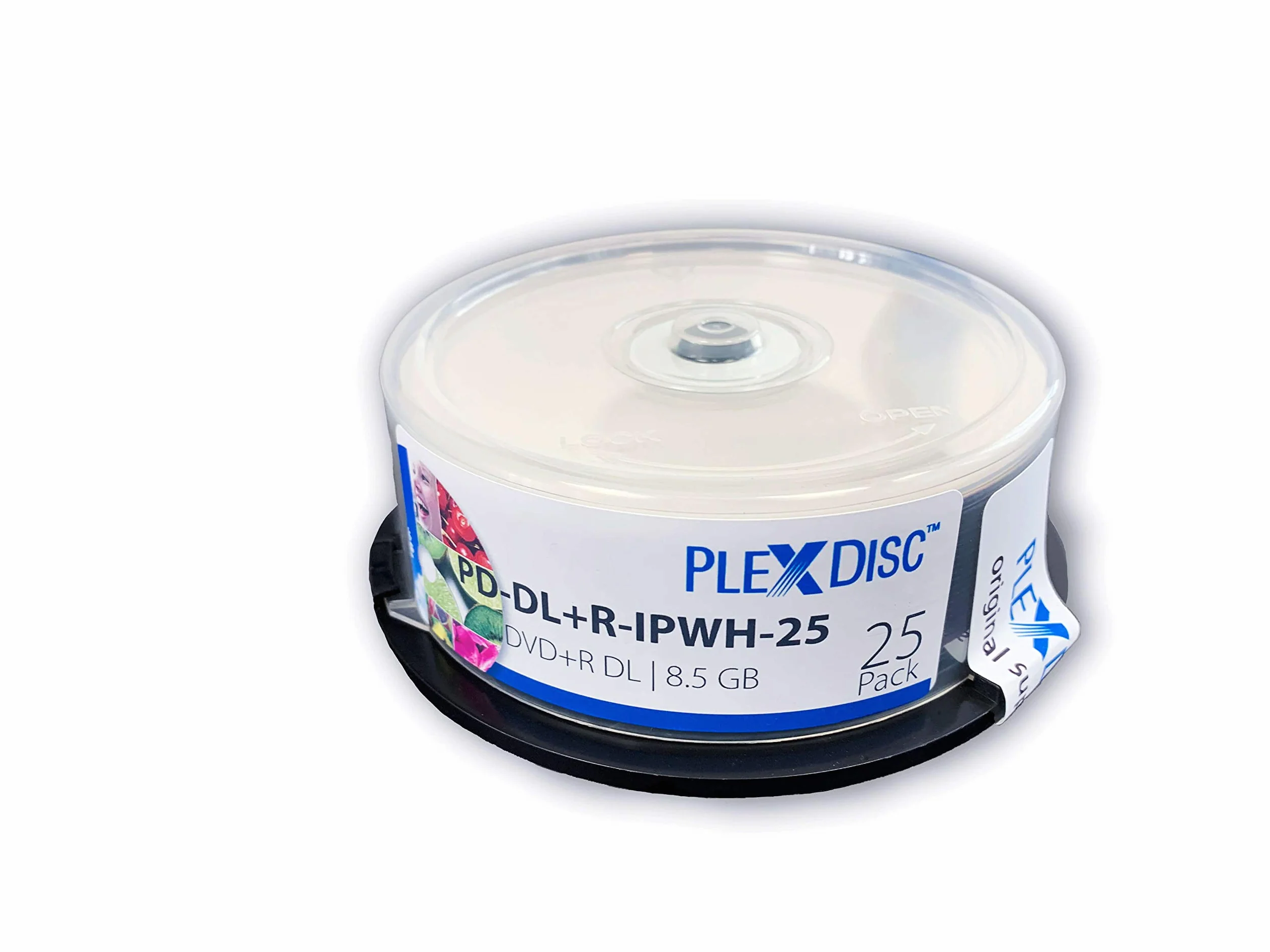 PlexDisc Dvd + R DL, 25 Pezzi, 8X, 8,5 GB, Doppio Strato, stampabile a Getto d'inchiostro, Bianco Opaco