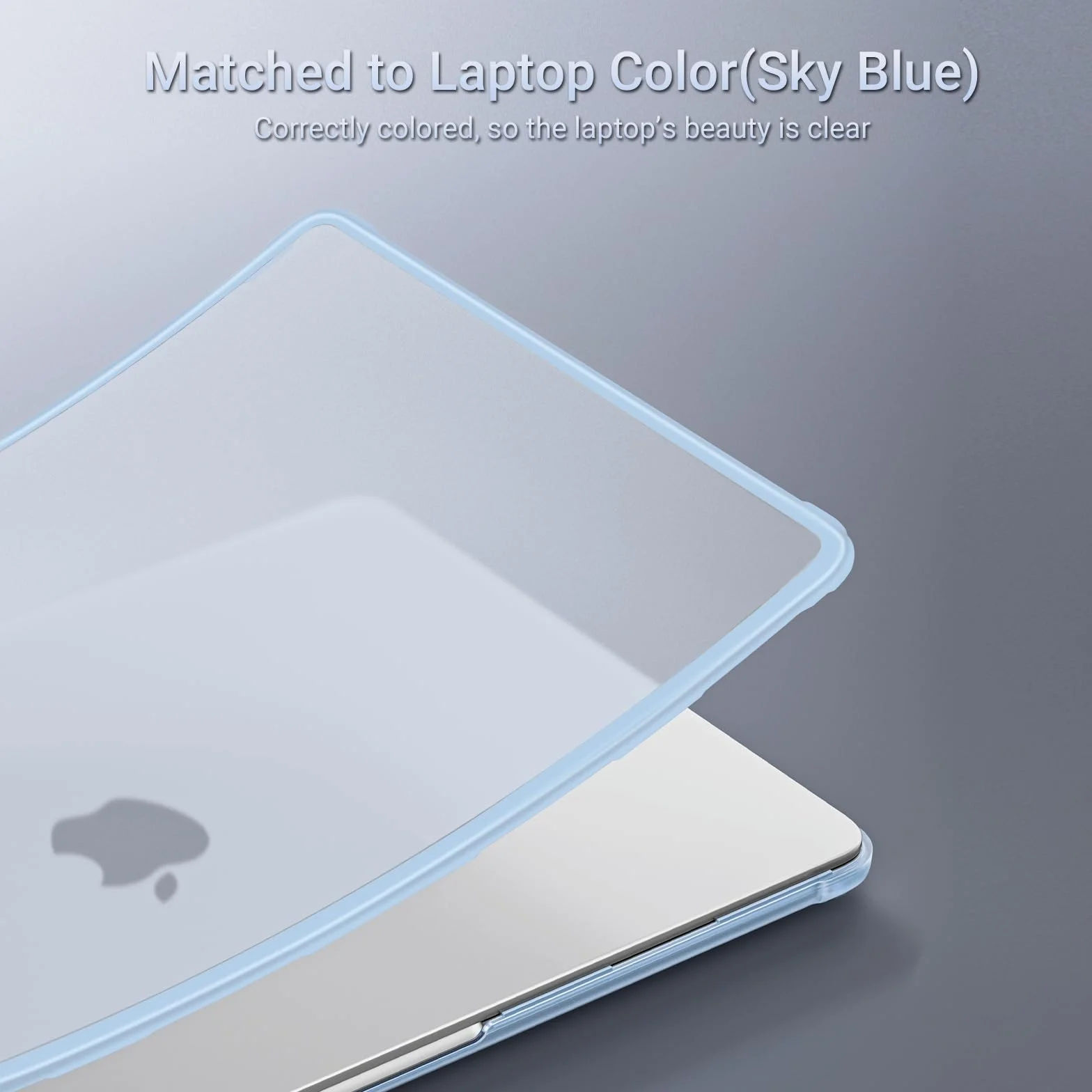 MOSISO Custodia Compatibile con MacBook Air 13 Cover M5 M4 M3 M2 2026 2025-2022 A3449 A3240 A3113 A2681,Rinforzato Anti-crepa Anti-impronte Case per MacBook Air 13,6'' display Liquid Retina, Celeste