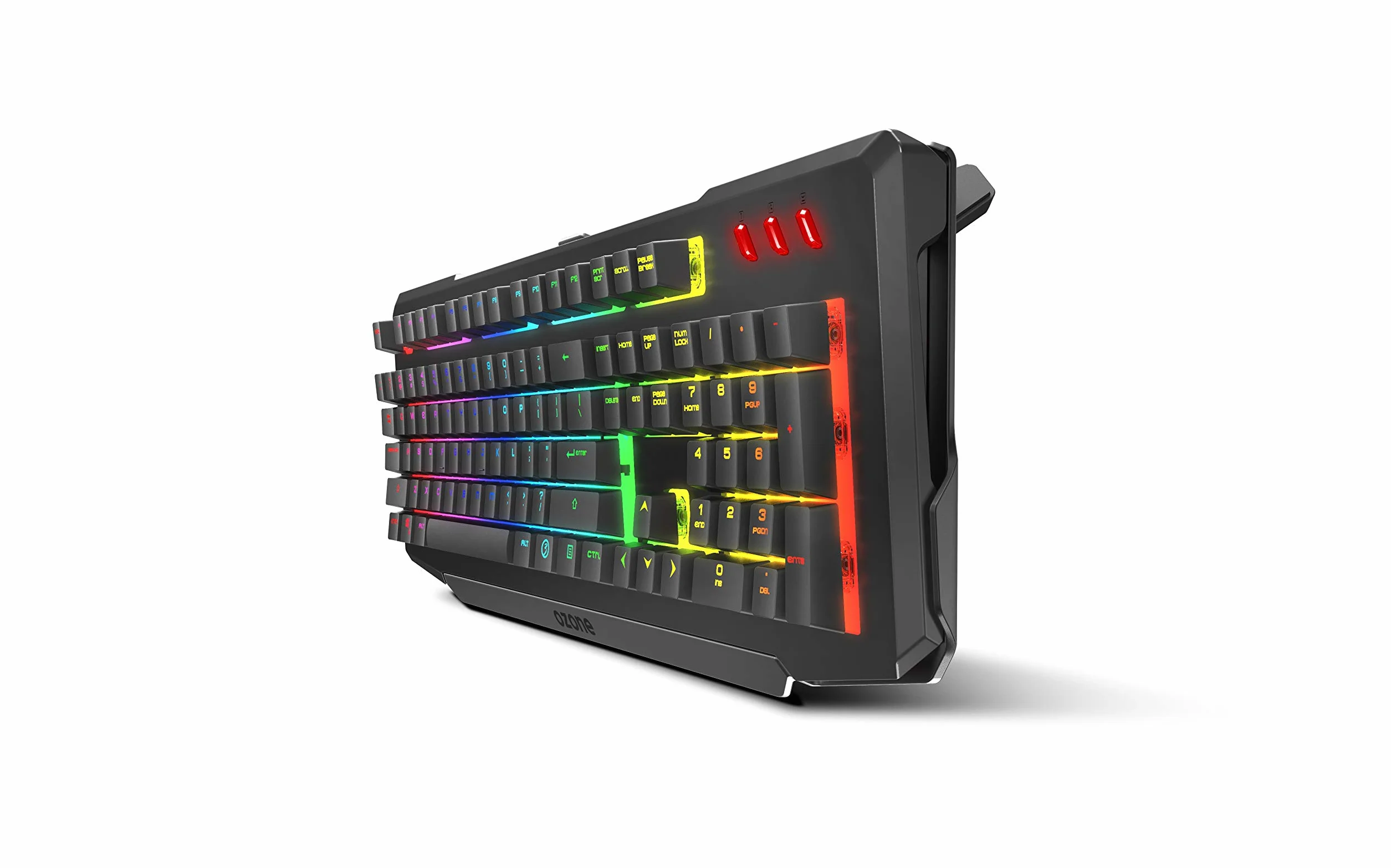 OZONE GAMING GEAR DOUBLE TAP- tastiera da gioco semi-meccanica retroilluminata RGB, mouse da gioco con sensore ottico AVAGO, 4000 dpi, LED a 6 colori, USB
