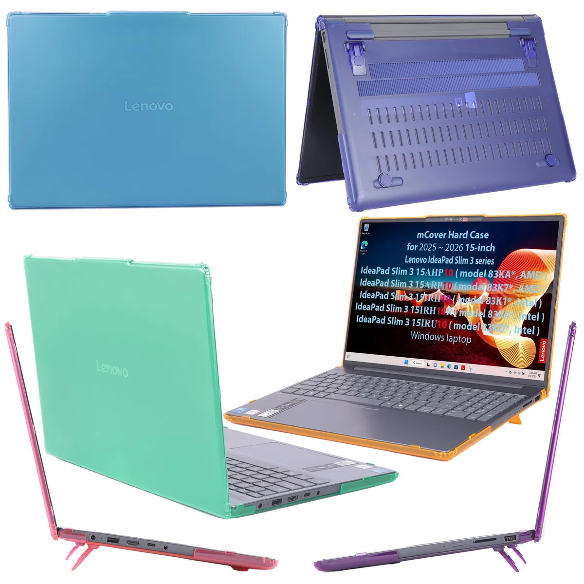 mCover Custodia compatibile solo per computer Windows Lenovo IdeaPad Slim 3 15AHP10 / 15ARP10 / 15IRH10 / 15IRH10 / 15IRU10 da 15" (non compatibile con altri modelli Lenovo) (nero)