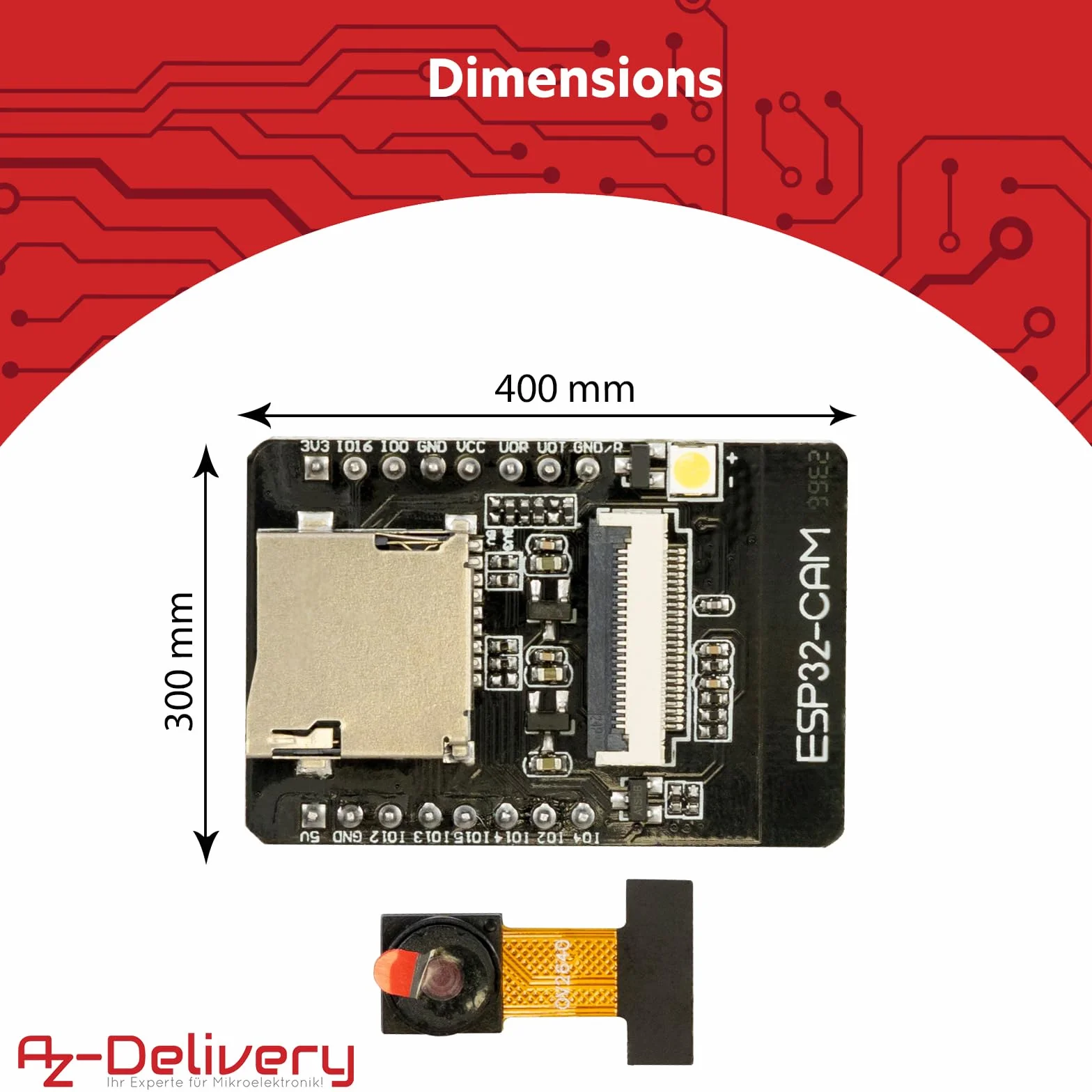 AZDelivery 3 x Modulo ESP32 Cam OV2640 + WIFI Bluetooth ESP32 5V con Dual-Core CPU a 32 bit e con Camera Development Board da 2MP compatibile con Arduino incluso un E-Book!