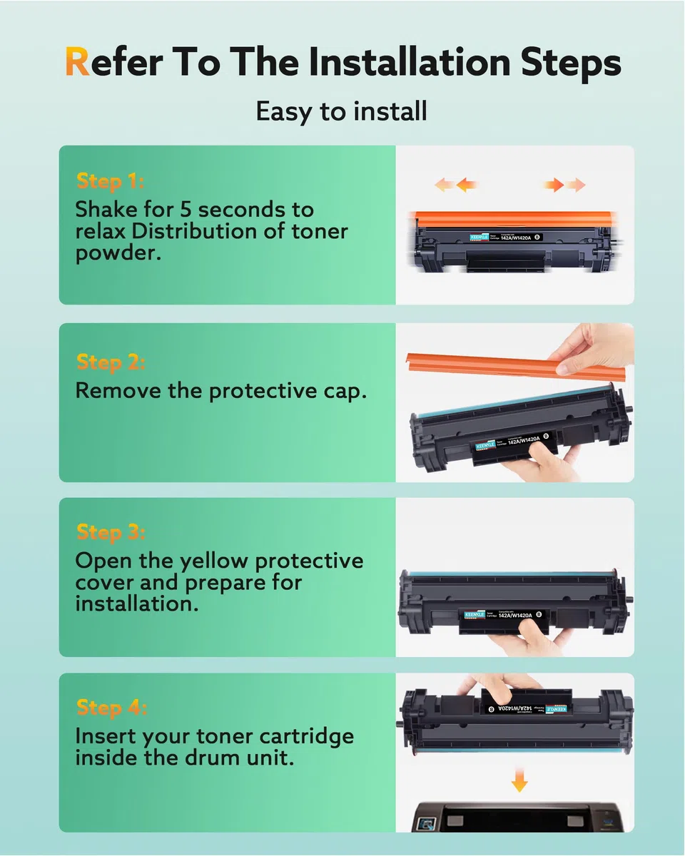 KEENKLE 142A Toner Con Chip Compatibili per HP 142A 142X W1420A W1420X per Toner HP Laserjet M140w per HP Laserjet Pro M110 M110w Laserjet Pro MFP M140w M140 M139 M139w (Nero, 1-Pack)