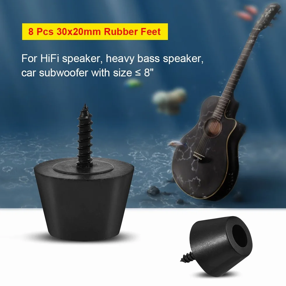 fosa 8 pezzi 30x20mm piedini in gomma supporto antivibrante base con viti per altoparlante HiFi, amplificatore, subwoofer per auto