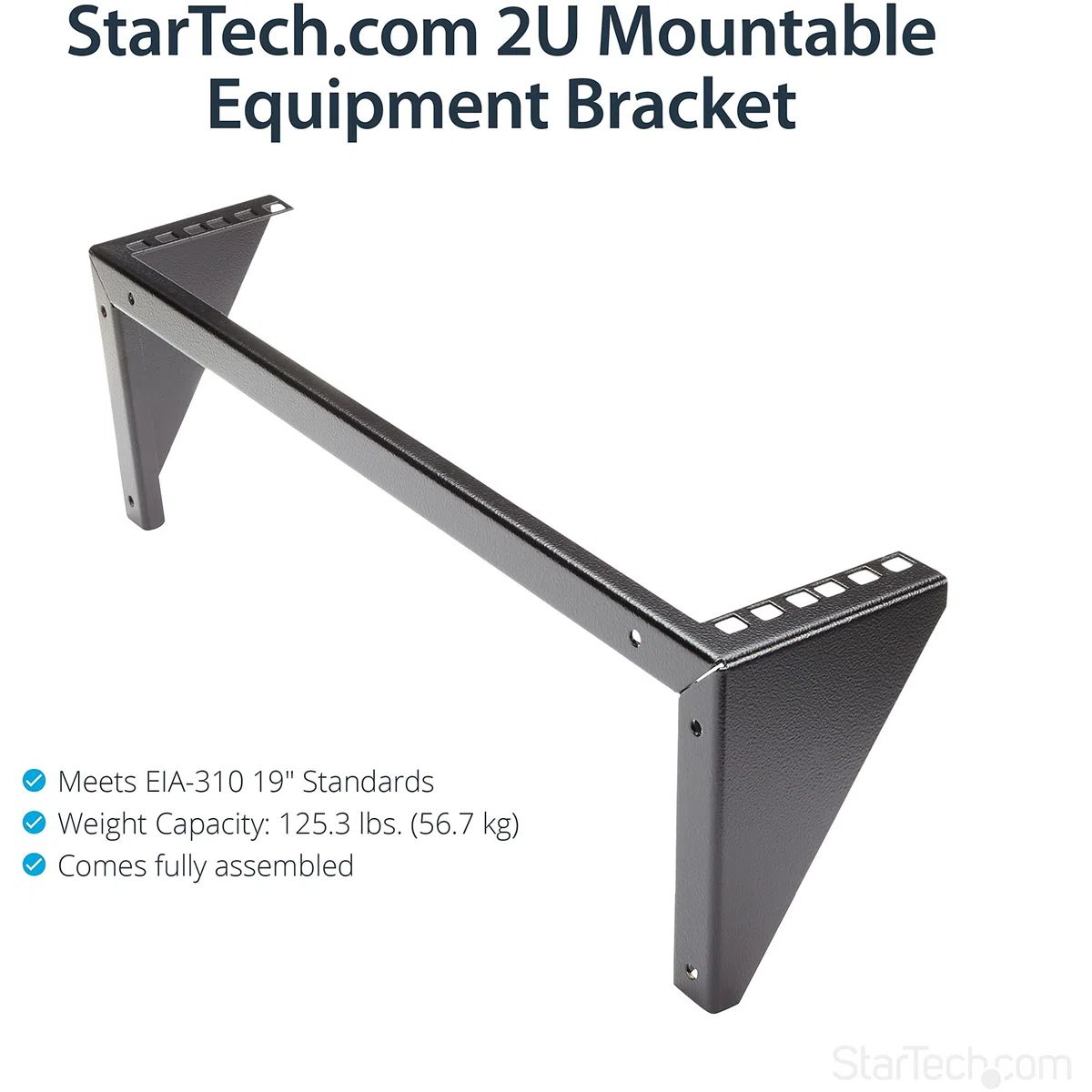 StarTech.com Staffa a parete 2U 19" per pannello patch verticale, Staffa per montaggio a rack in acciaio con hardware per apparecchiature di rete, server e dati da 19 pollici (RK219WALLV)