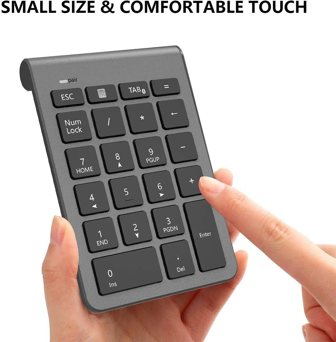 Tastierino Numerico Bluetooth, Tastierino Numerico Bluetooth 22 Tasti, Estensione per Tastiera per Contabilità e Inserimento Dati, Tastierino per Laptop, Notebook, PC e Desktop