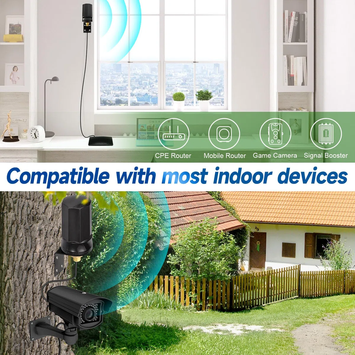 Bingfu Antenna 4G LTE Esterna 7 dBi SMA Maschio Supporto a Parete Imperméable per Iliad TIM WindTre Vodafone 4G LTE Router Gateway Modem Fotocamera da Caccia Fotocamera Trappola per Animali