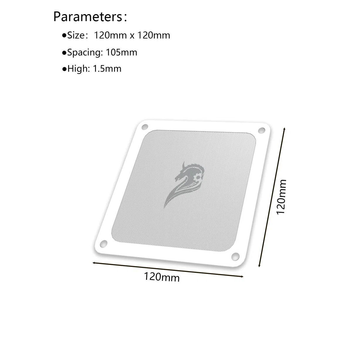 Filtro Antipolvere PC 120mm Magnetico Filtro per ventola computer Griglia a Rete Ventola di Raffreddamento PVC per Computer Case(PVC Gentiluomo, 120 * 120 mm, 5 pezzi, bianco)