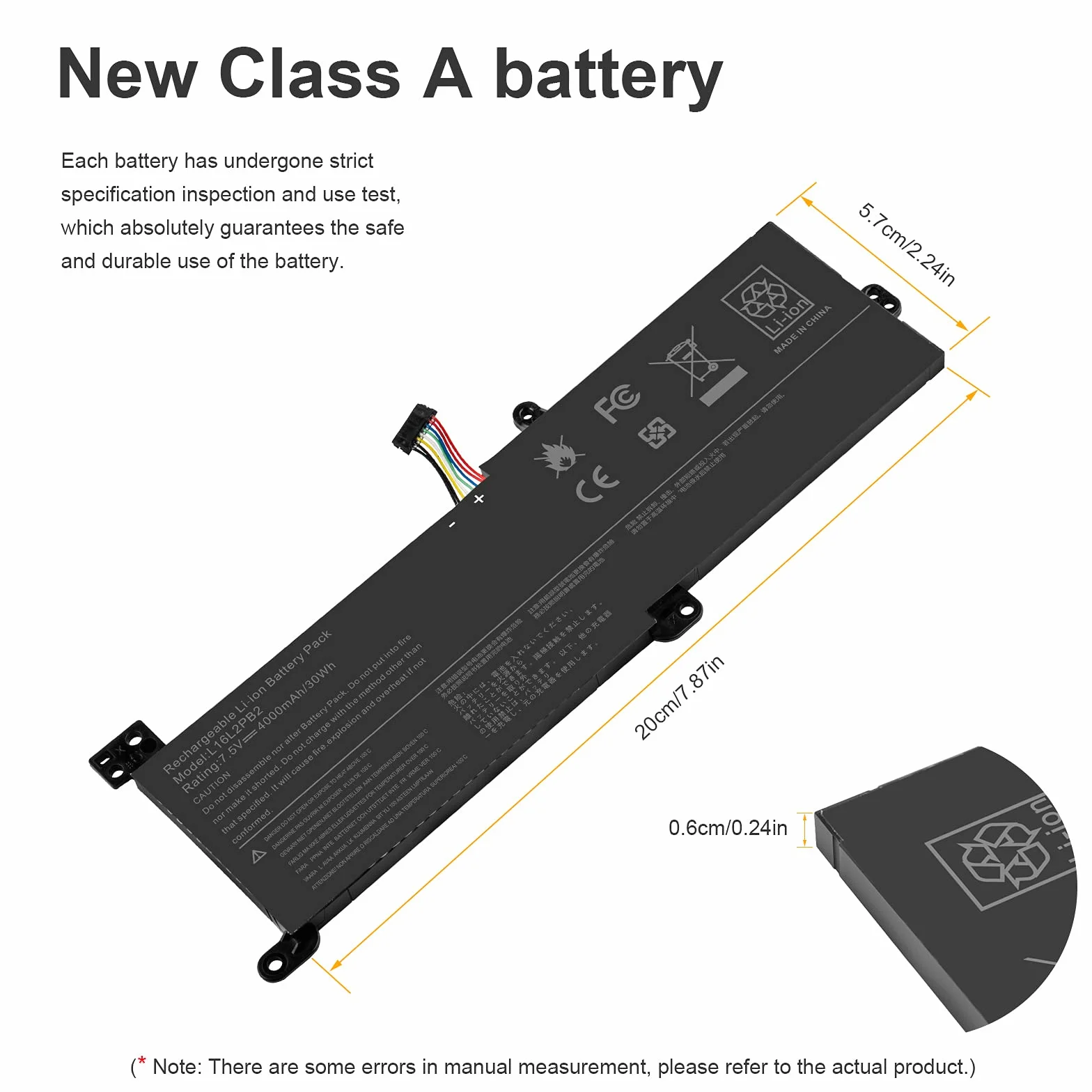 ASUNCELL 7.5V/30Wh L16C2PB2 L16L2PB2 Batteria del Computer Portatile per Lenovo IdeaPad 320-14AST 320-15ABR 320-17ABR 330-14AST 330-15AST 330-17AST 130-14IKB 130-15IKB, L16C2PB2 L16L2PB2