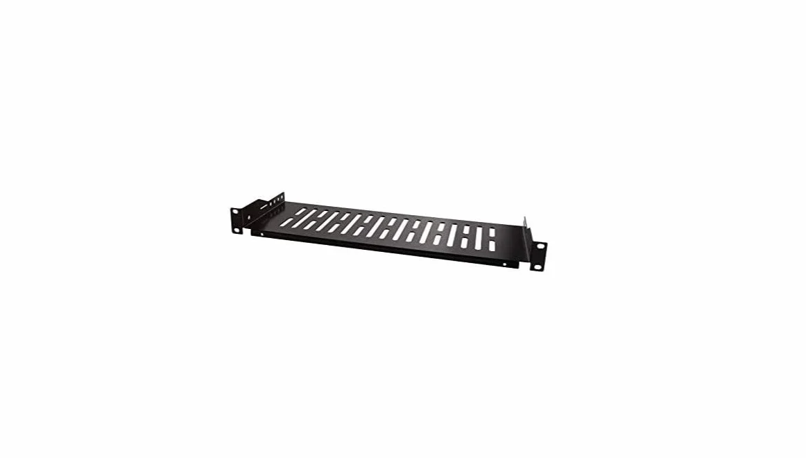 LogiLink SF1C25B - Scomparto scorrevole da 19" (1 U) per armadi server a pavimento con profondità di almeno 150 mm, capacità di carico max. 10 kg, nero