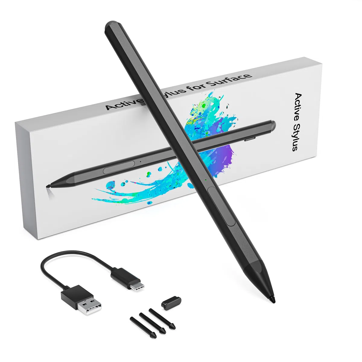 Surface Penna Pen - Surface Pro Penna Stilo per Surface Pro 11/9/10/8/X/7/6/5/4/3, Ricarica Rapida USB-C, Penna Copilota Surface Pro 11 per Surface Go 2/3/4/Book/Laptop/Studio